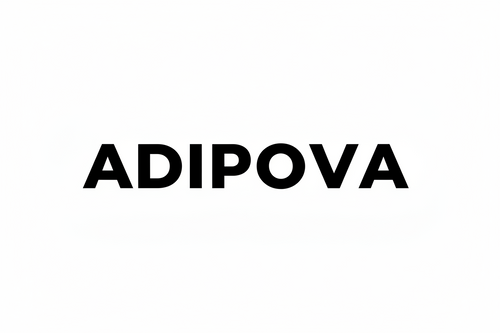 in plain back and bold writing in capitals remove all image and keep background white type out the word ADIPOVA
